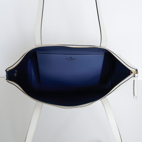 Kate Spade Patrice Large Leather Tote Optic White - Picture 8 of 12